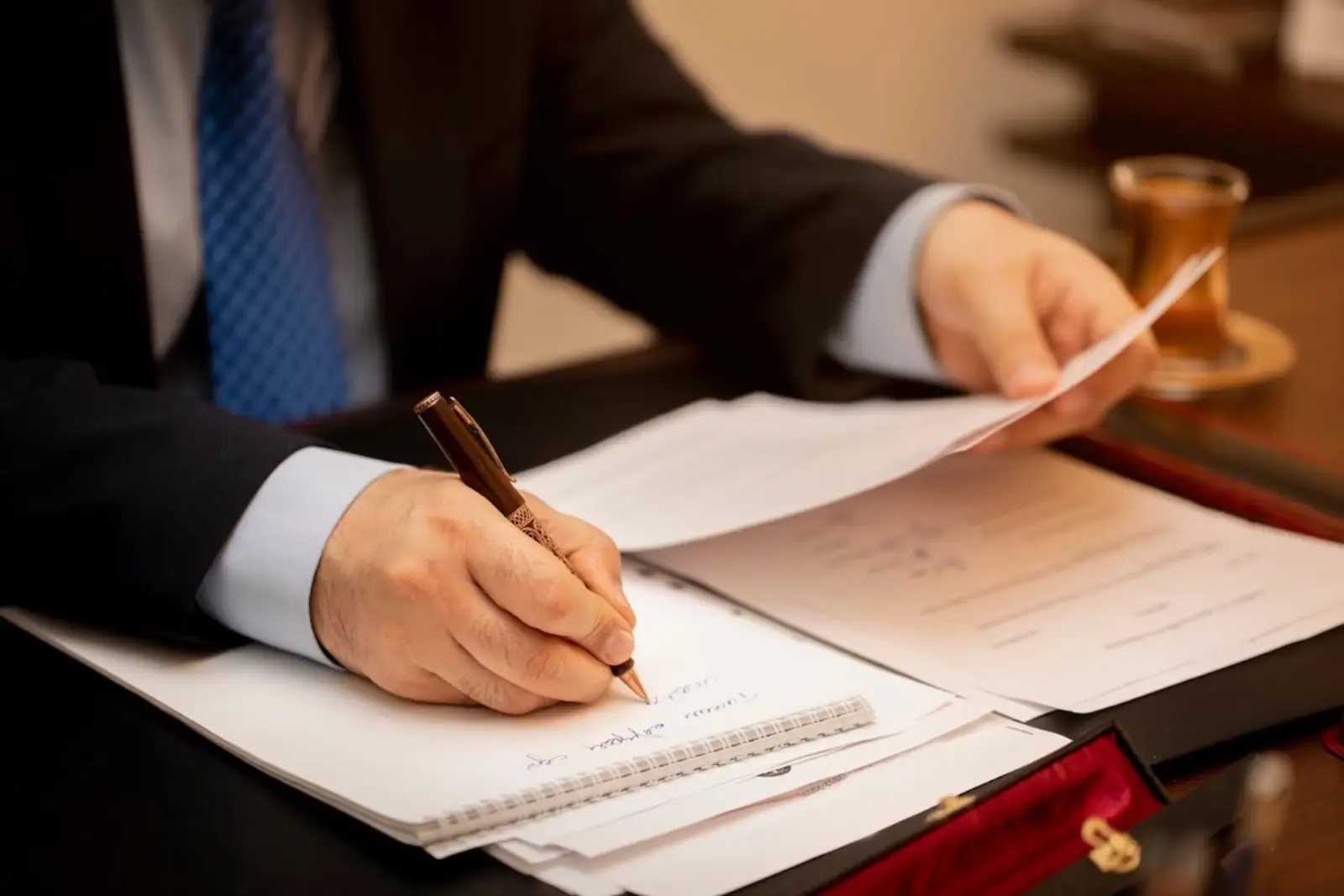 Estate planning documents on a desk